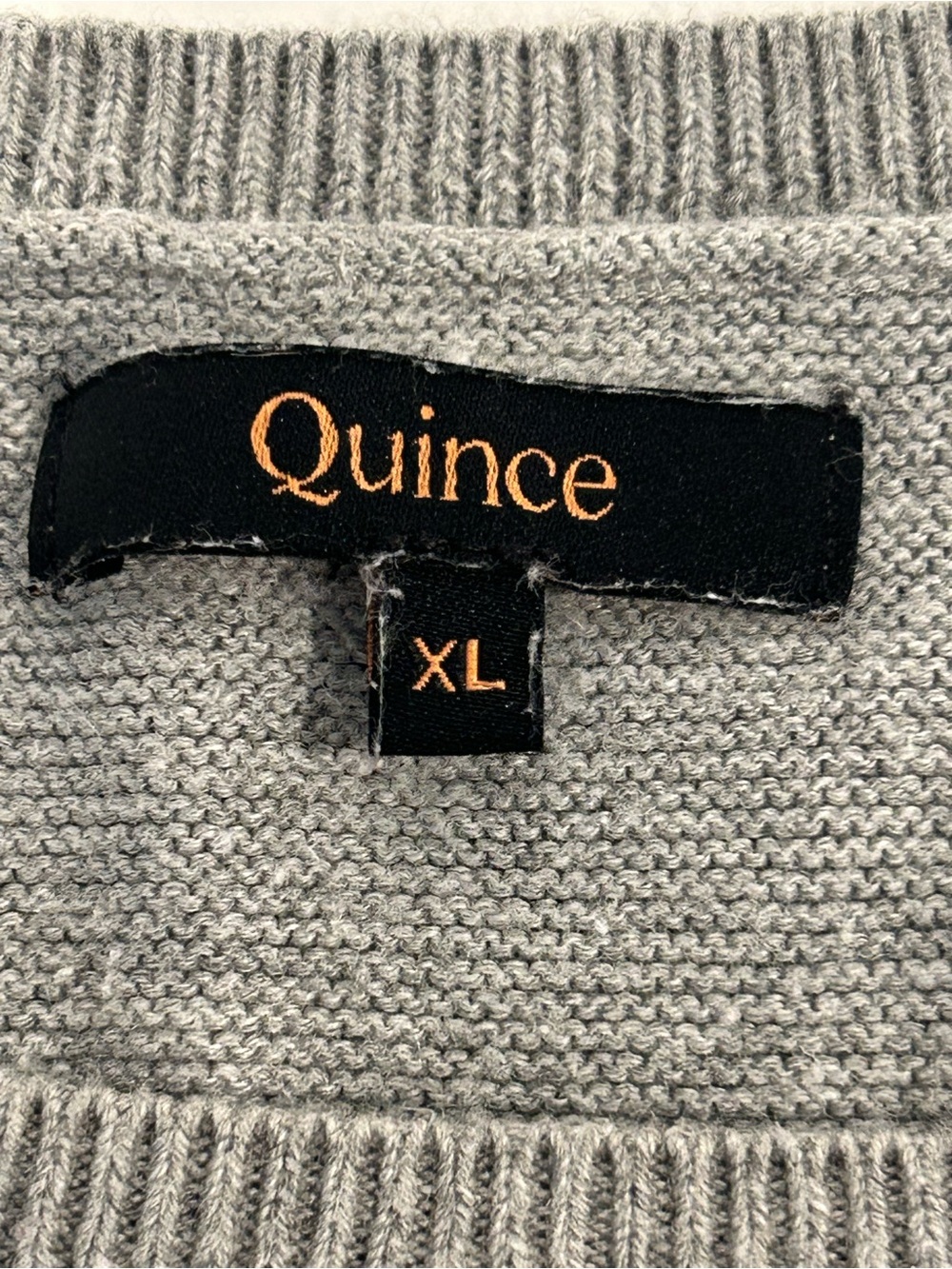 Quince Cotton Cashmere Link-Stitch Dolman Sweater Heather Grey Size XL - Picture 5 of 9